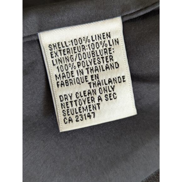 TALBOTS PETITES! IRISH LINEN! BLACK SWING STYLE CROPPED JACKET, BLAZER! SZ 4 - Picture 6 of 7